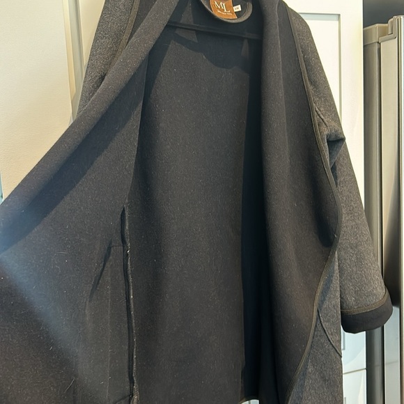 Melanie Lyne Wool Blend Open Cardigan Sweater black and grey Women size M - Picture 10 of 13